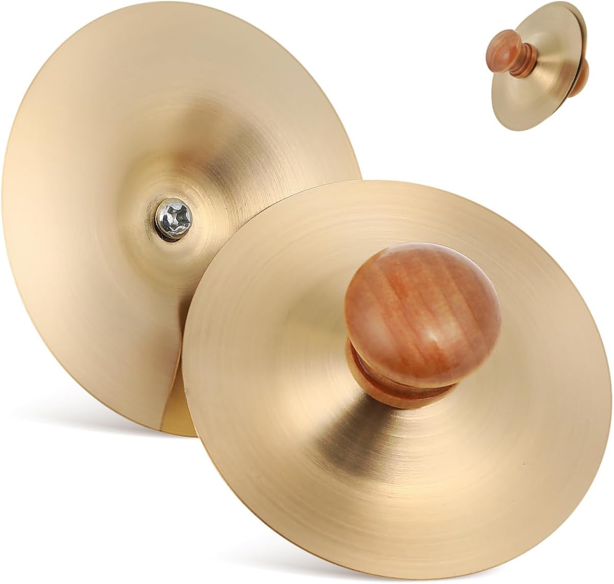 Metal Finger Cymbals Pair Handheld Percussion Instrument 2.75 Inch