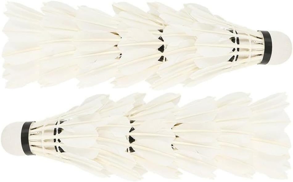 White Training Badminton Shuttlecock Set 12 Pieces