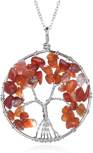 Tree of Life Gemstone Pendant Necklace