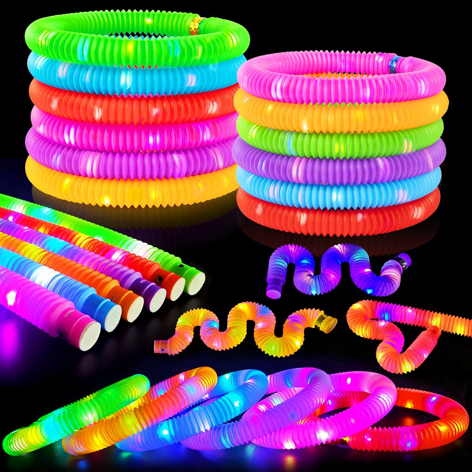 LED Pop Tube Glow Stick Sensory Toy Set