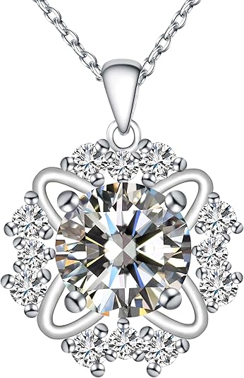 Round moissanite pendant necklace