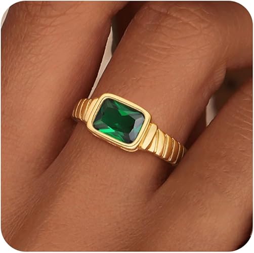 Vintage gold plated gemstone signet thumb ring