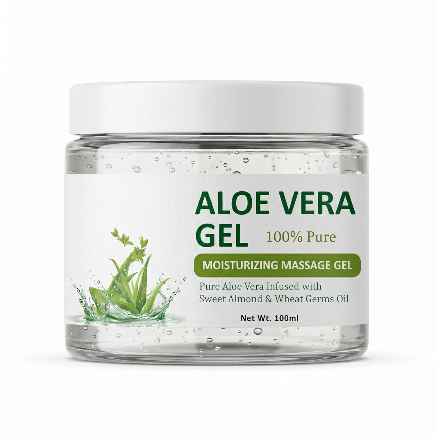 Aloe vera hydrating skin and hair gel with natural oils