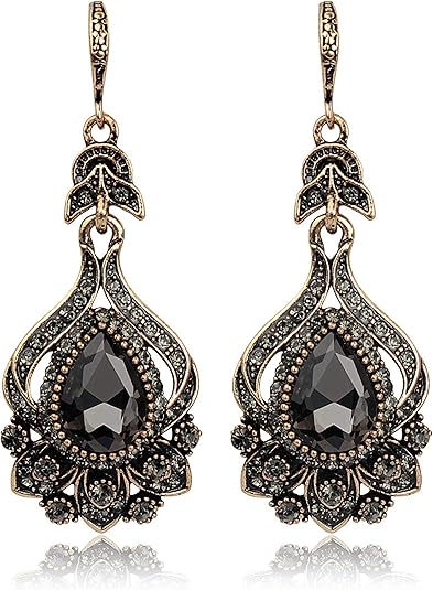 Vintage Crystal Dangle Drop Earrings