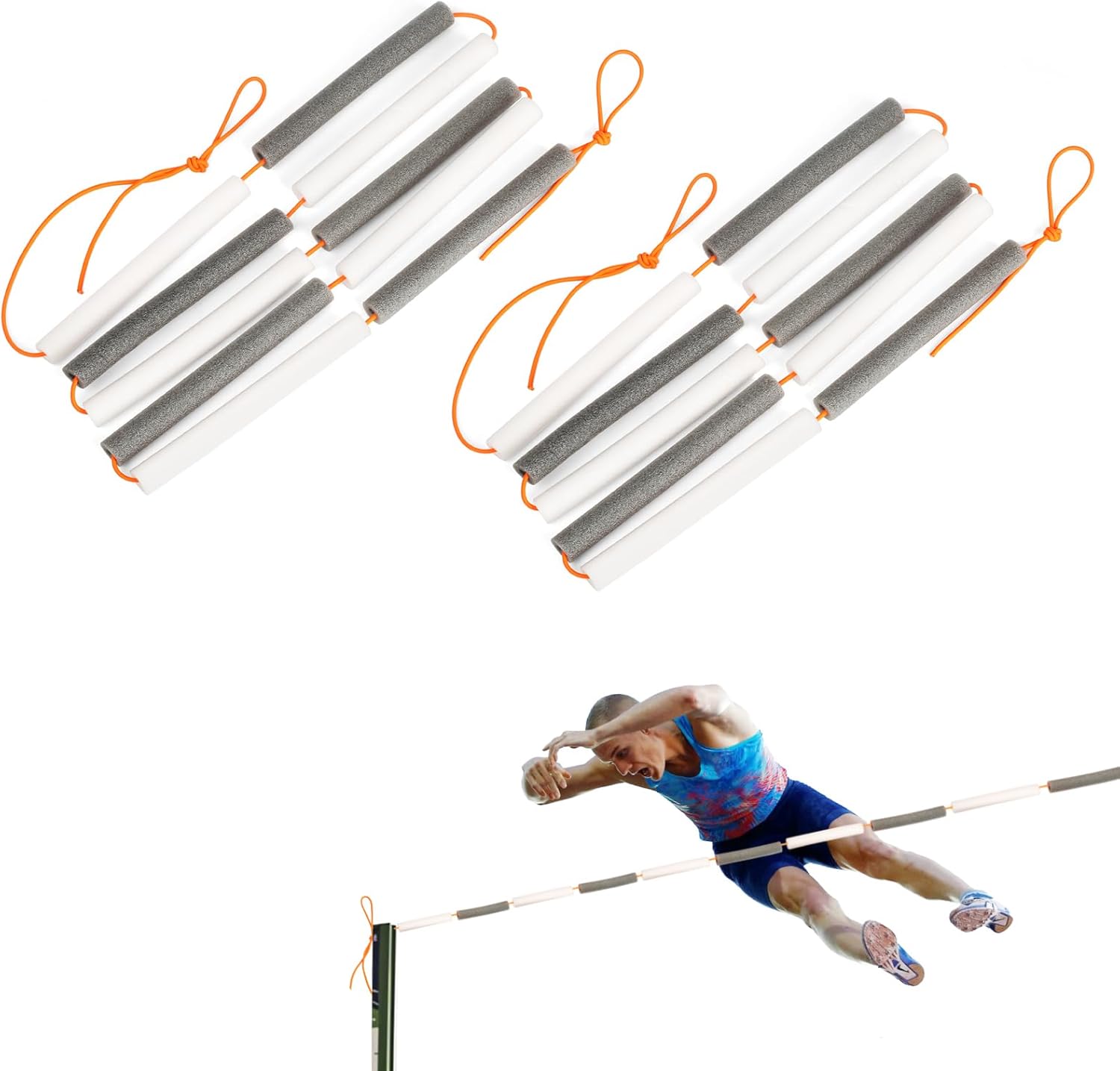 Elastic Foam High Jump Training Crossbar - 2 pack