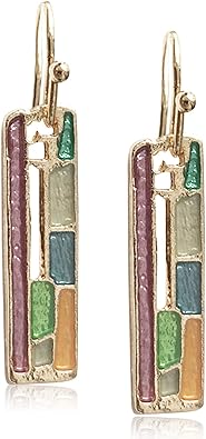 Bohemian Enamel Geometric Drop Earrings
