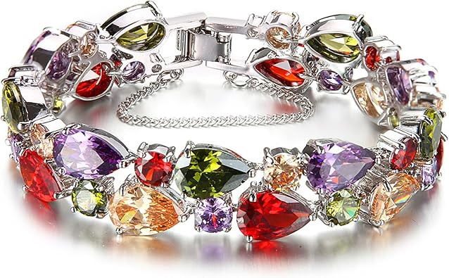 Cubic Zirconia Tennis Link Bracelet