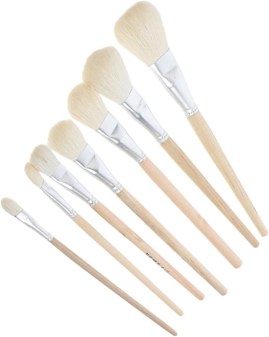 7-Piece Wool Hair Detail & Blending Paint Brush Set