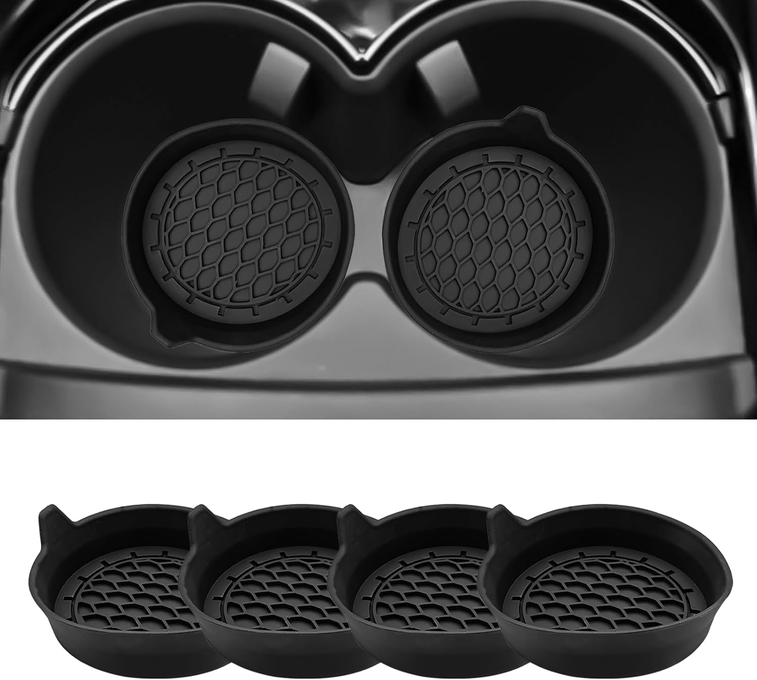 Car Cup Holder Silicone Insert Coaster Set