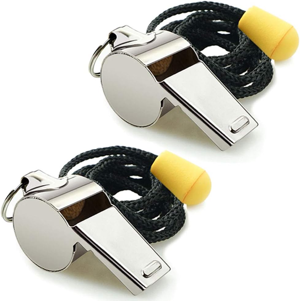 Sports Whistles, 2 Pack with Lanyard