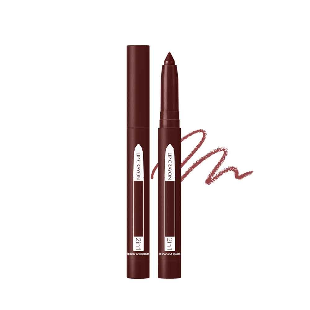 2-in-1 Matte Lip Crayon and Lip Liner Pencil