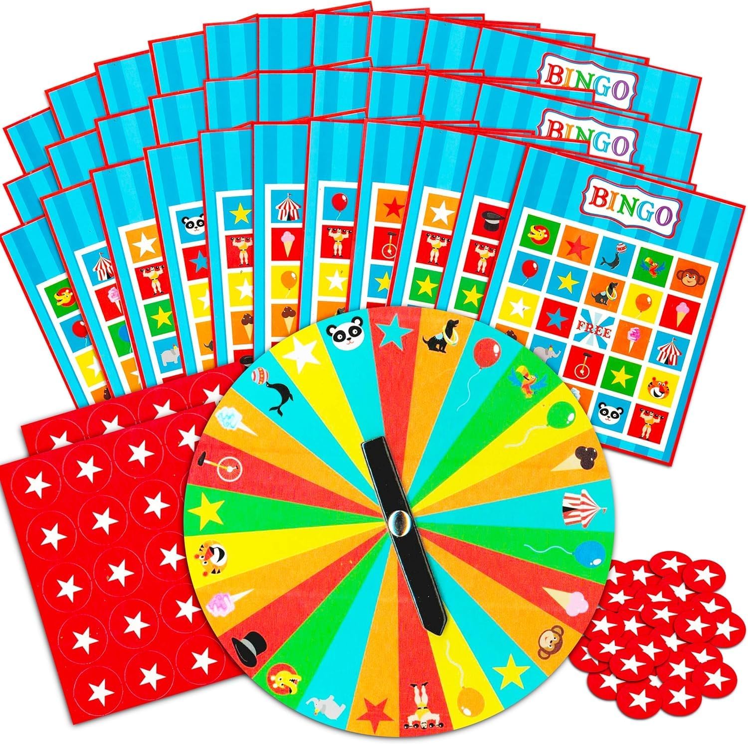 Bingo Party Game Set with Spinner and Paper Chips