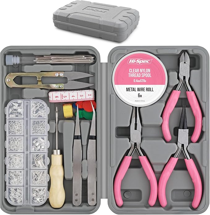 Jewelry Making Kit with Tools and Findings for Bracelets, Necklaces, and Earrings