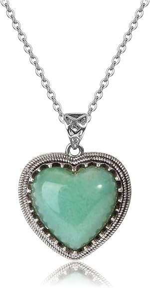Natural Heart Crystal Pendant Necklace