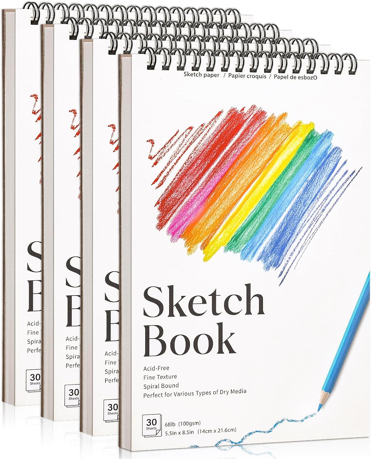 Small Spiral Sketchbook Set (4 Pack)