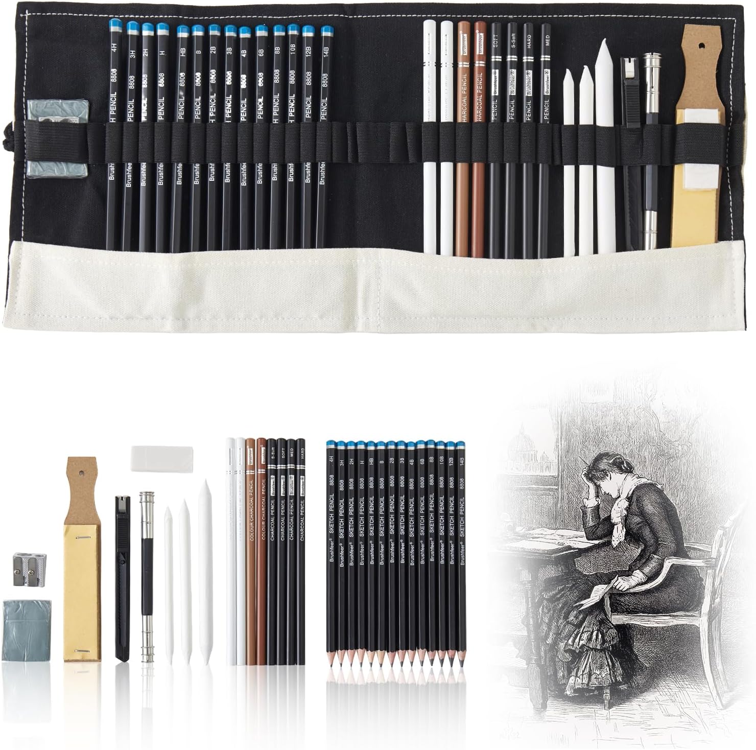 Professional Sketching Pencil Set (29 Pieces)