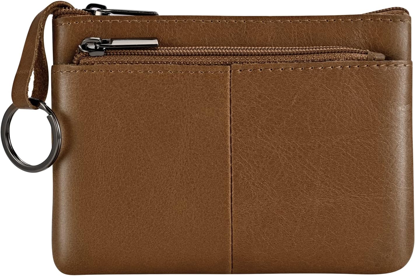 Leather Coin Purse Wallet with Key Ring