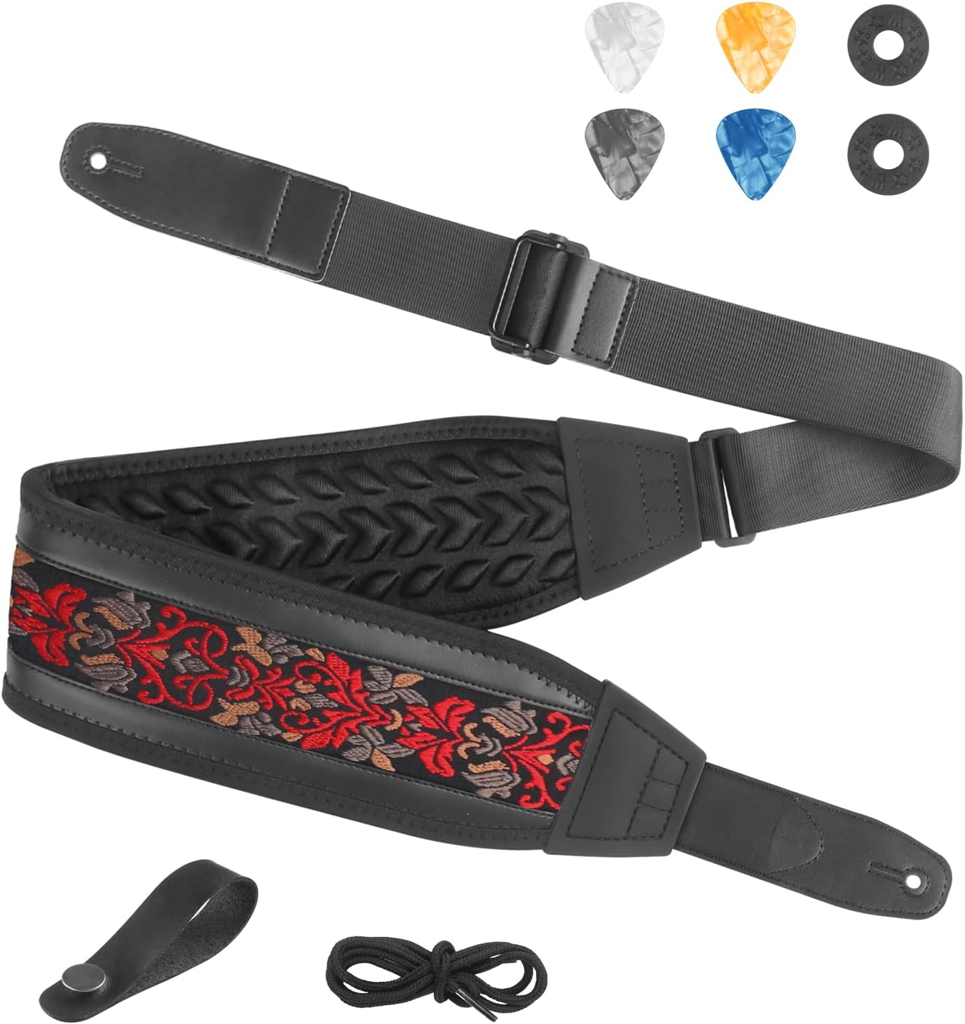 Adjustable Padded Guitar Strap Set