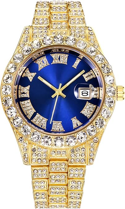Unisex Crystal Diamond Quartz Analog Stainless Steel Wrist Watch