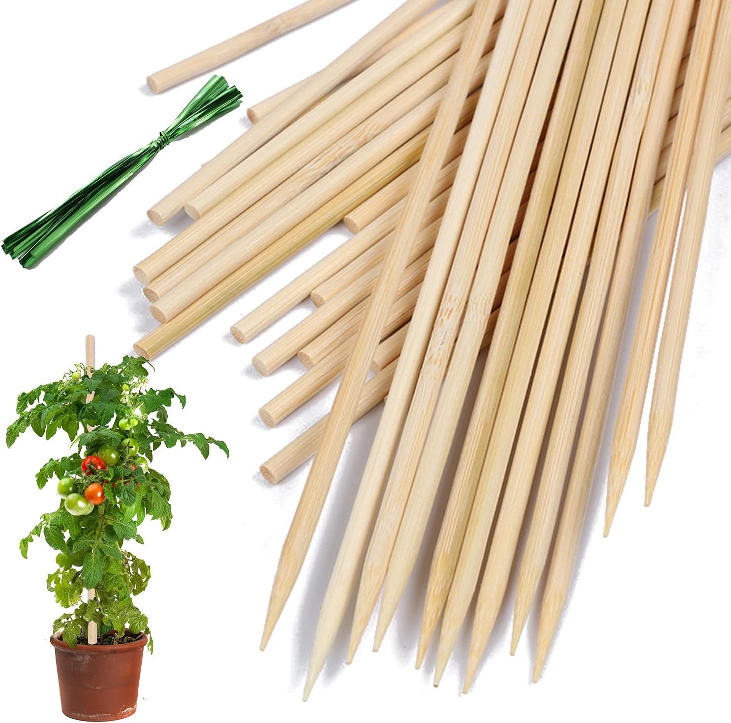 Bamboo Plant Stakes 18 Inch 25 Pack