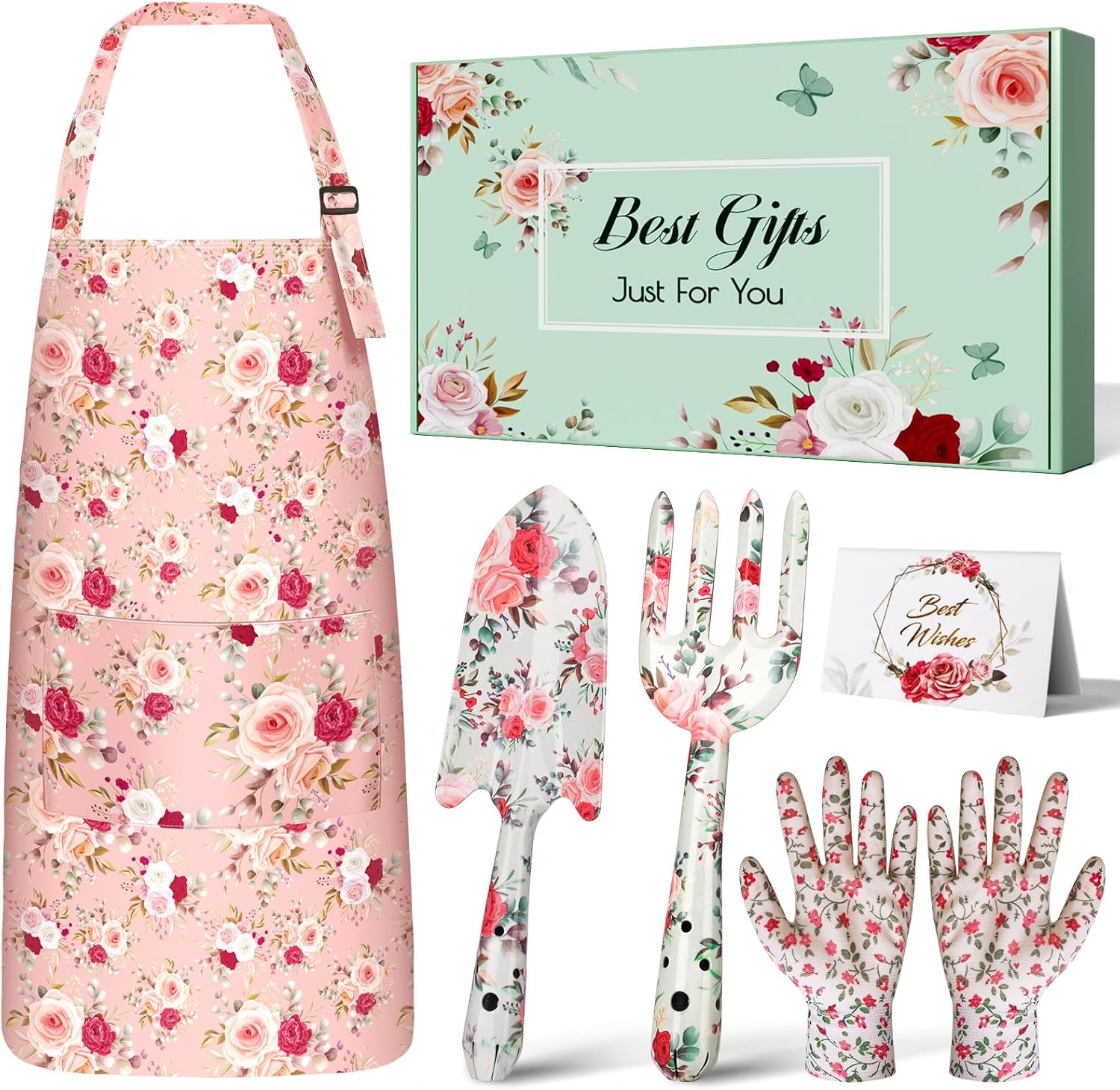 Gardening Gifts for Women, Gardening Supplies Garden Tools with Hand Fork Trowel Gloves Apron