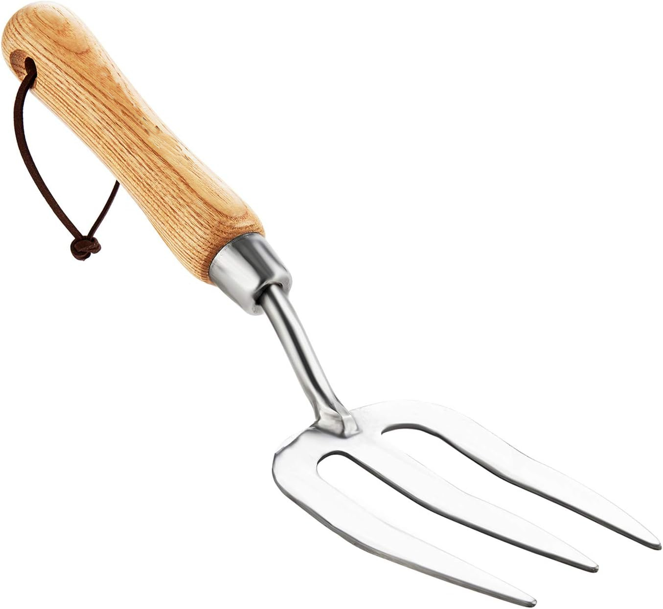 Stainless Steel Gardening Hand Fork with Ash Wood Handle