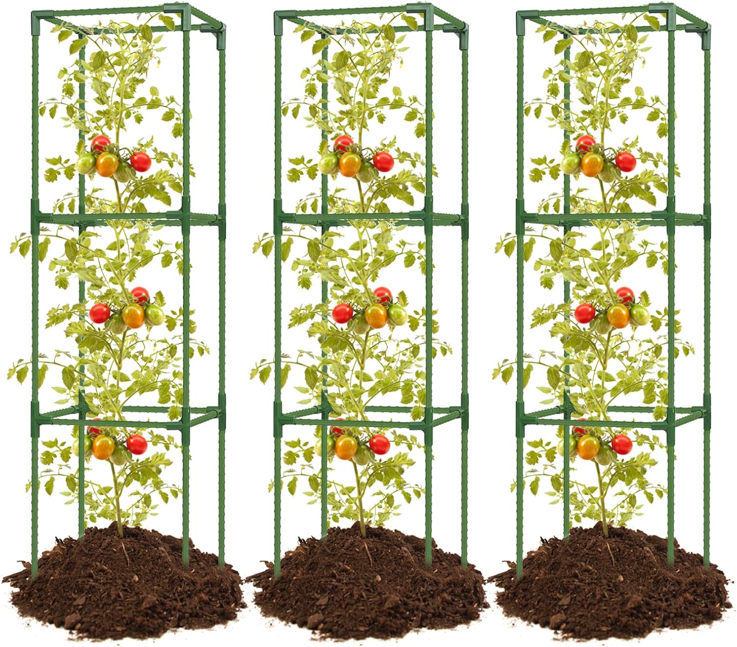 Adjustable Heavy Duty Tomato Plant Support Cage 3 Pack