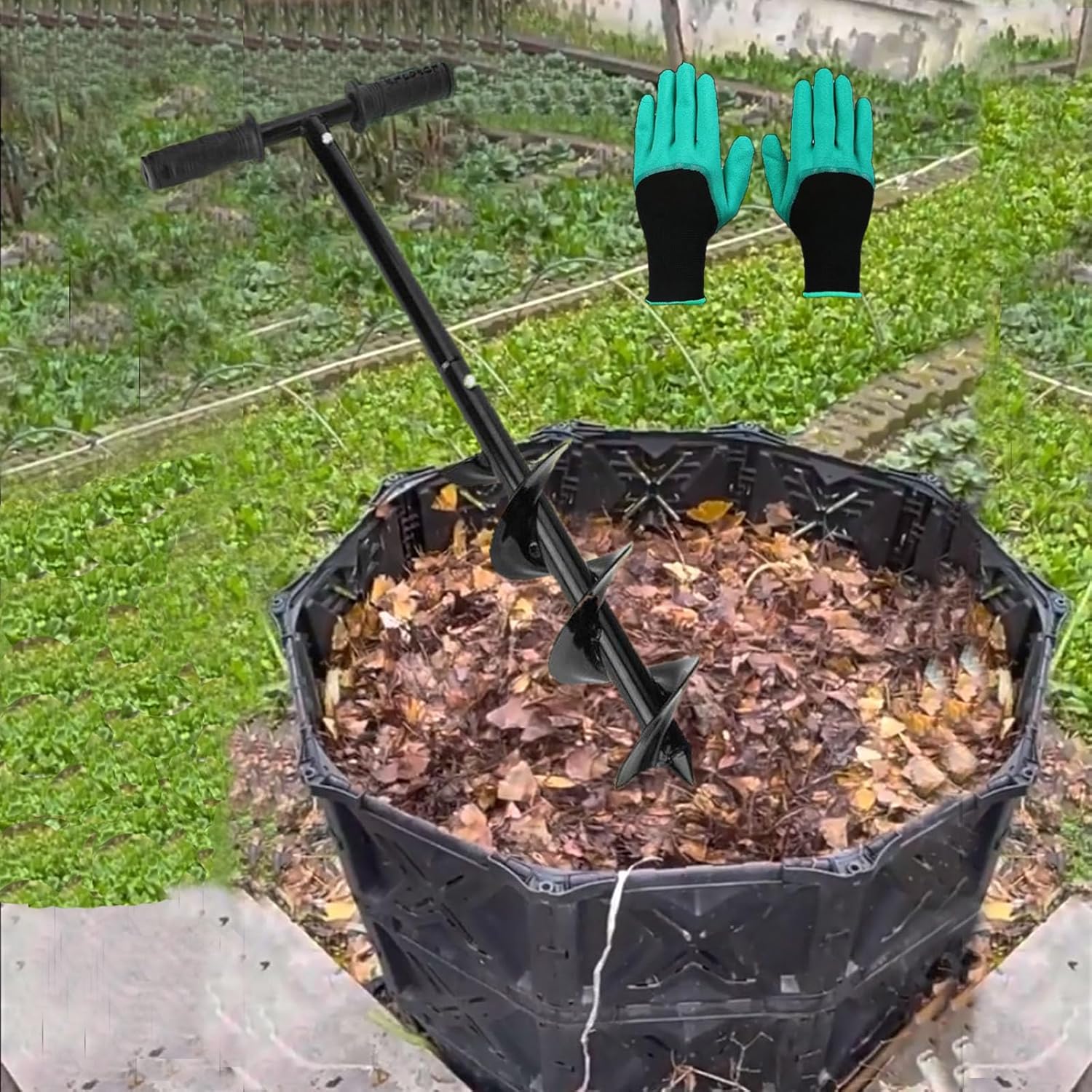 Compost Turning and Aerator Mixing Tool