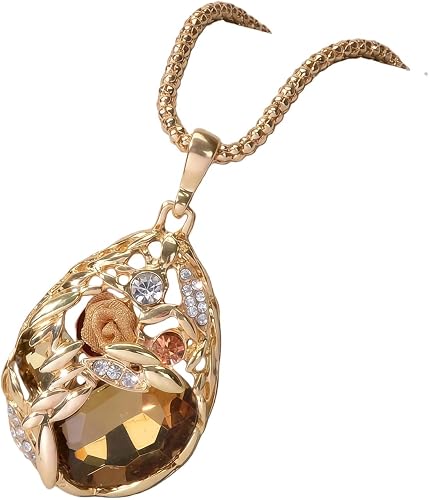 Vintage Teardrop Crystal Statement Necklace