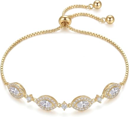 Adjustable Cubic Zirconia Slider Bracelet