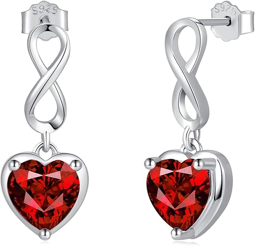 Infinity Heart Cubic Zirconia Stud Earrings