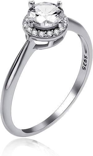 Sterling Silver Cubic Zirconia Solitaire Ring