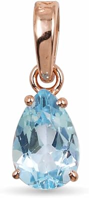 Sky Blue Topaz Pear Pendant Necklace