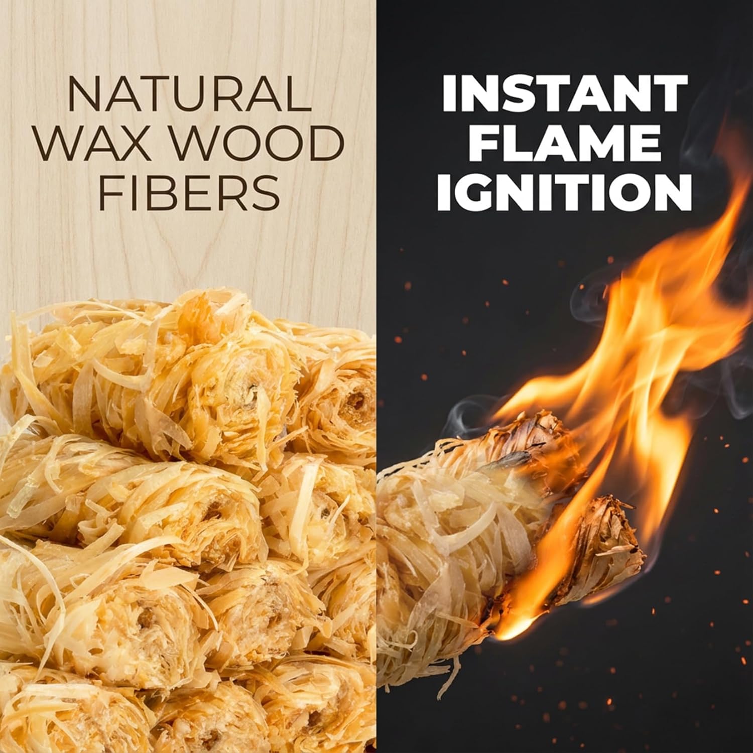 Natural Wax Wood Fire Starter Rolls 10 Pack