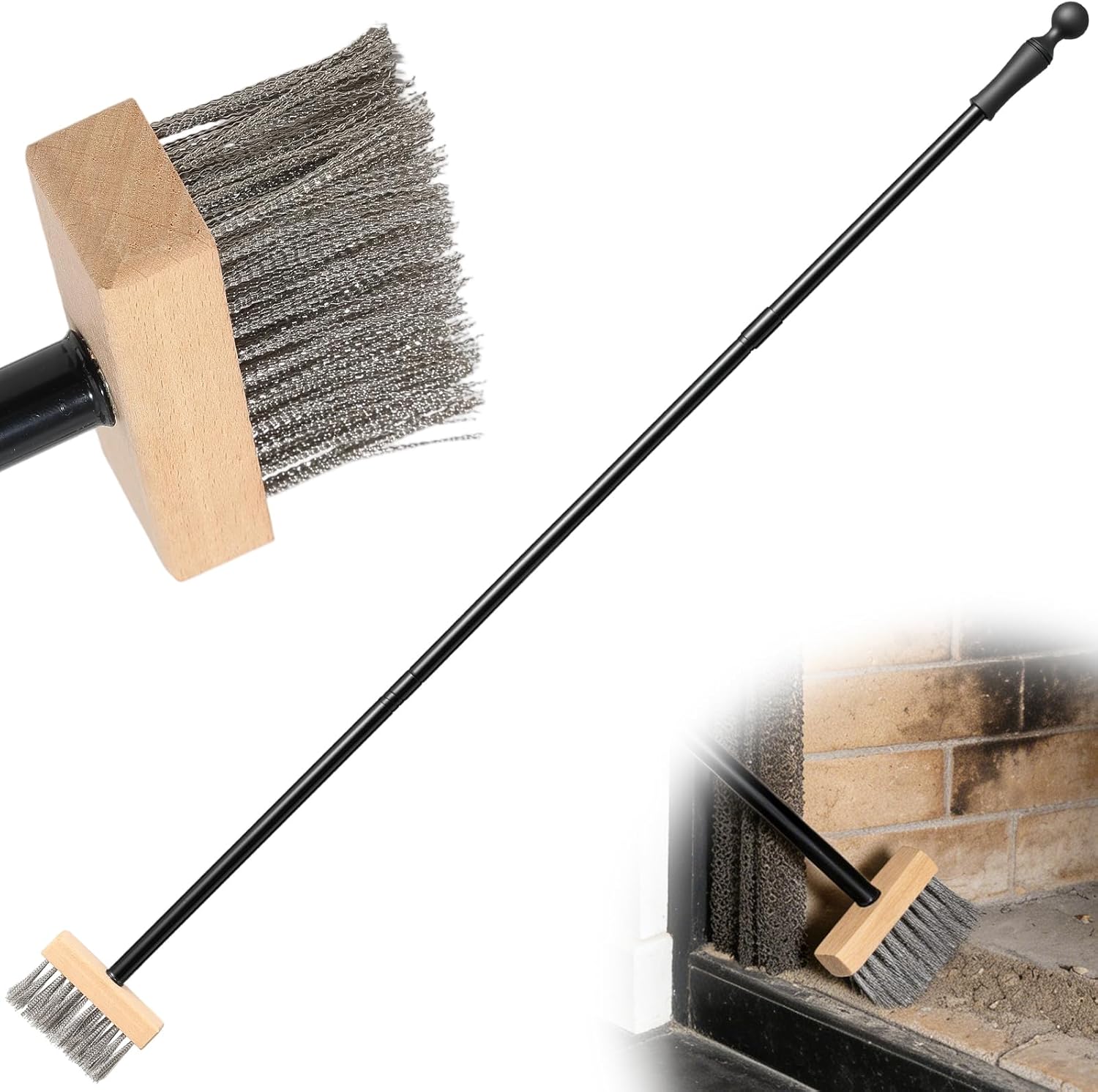 Adjustable Fireplace Cleaning Brush