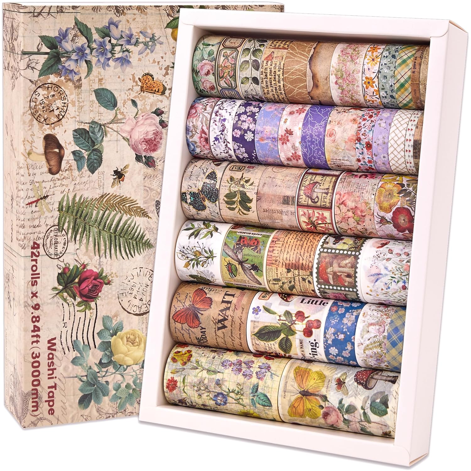Vintage Washi Tape Set - 42 Rolls