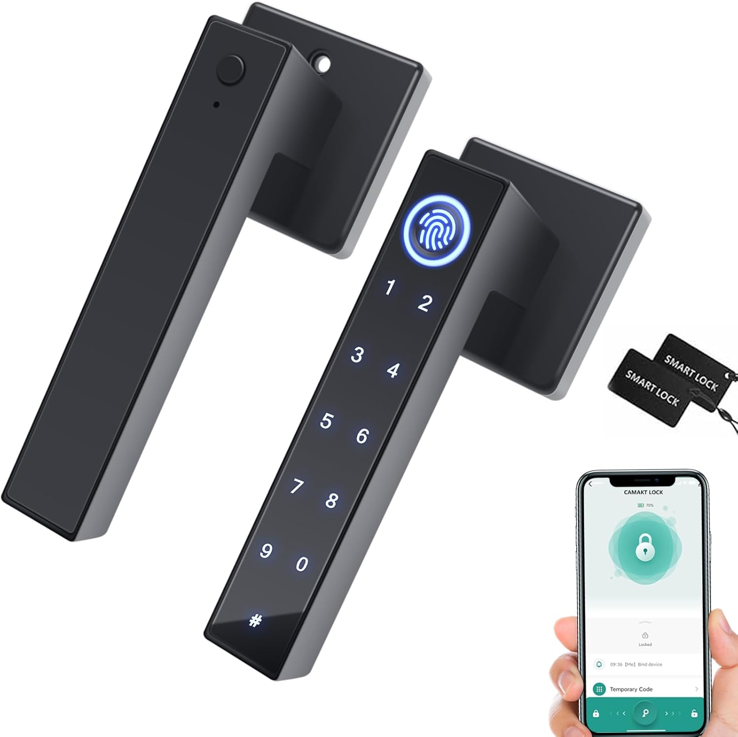 Smart Biometric Fingerprint Door Knob with Keyless Entry Handle