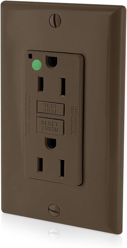 Hospital Grade Slim GFCI Duplex Electrical Wall Receptacle 15A 125V with Wallplate