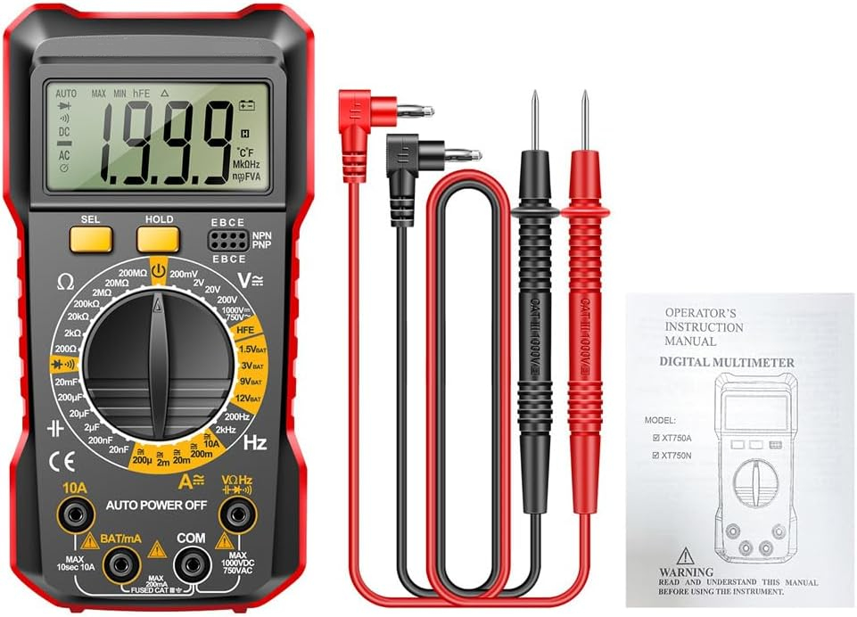True RMS Digital Multimeter Handheld Electrical Tester with NCV Function