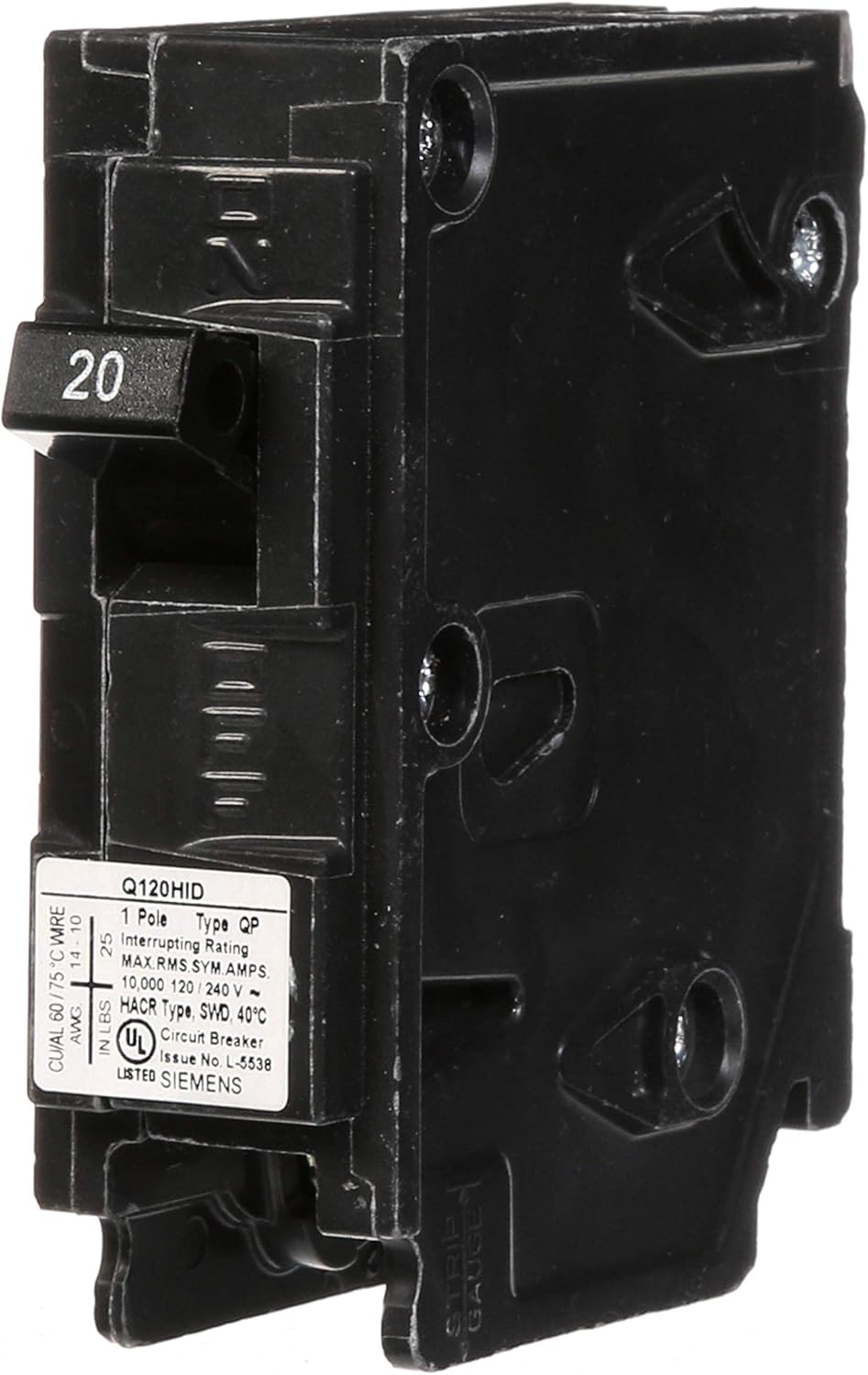 20-Amp Single Pole HID Lighting Circuit Breaker