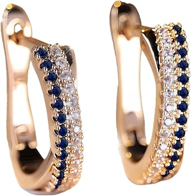 Minimalist Hoop Earrings with Cubic Zirconia Accents