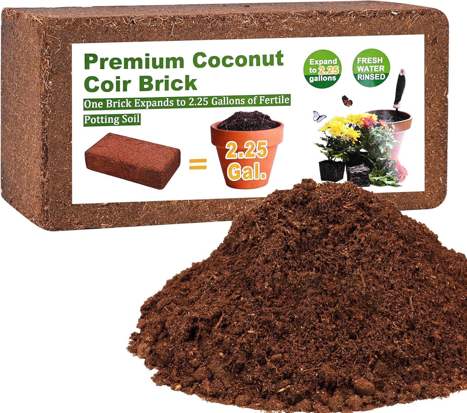 Compressed Coconut Coir Growing Medium Brick