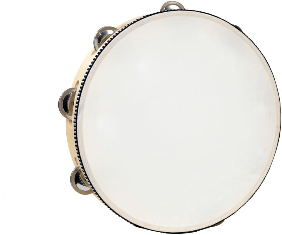 Hand held tambourine percussion drum 10 inch