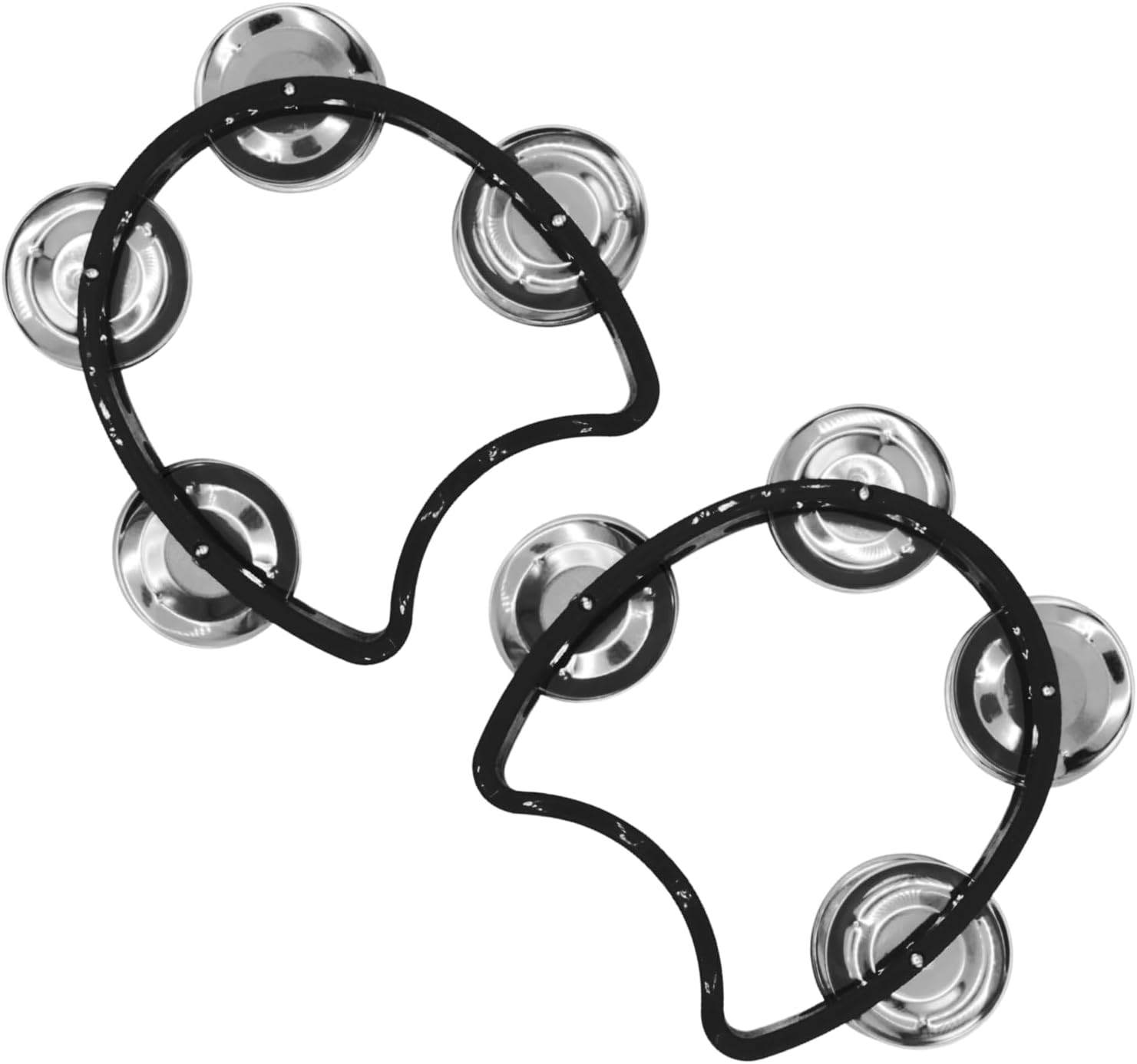 Handheld Tambourines 2-Pack with 4 Jingle Bells Each