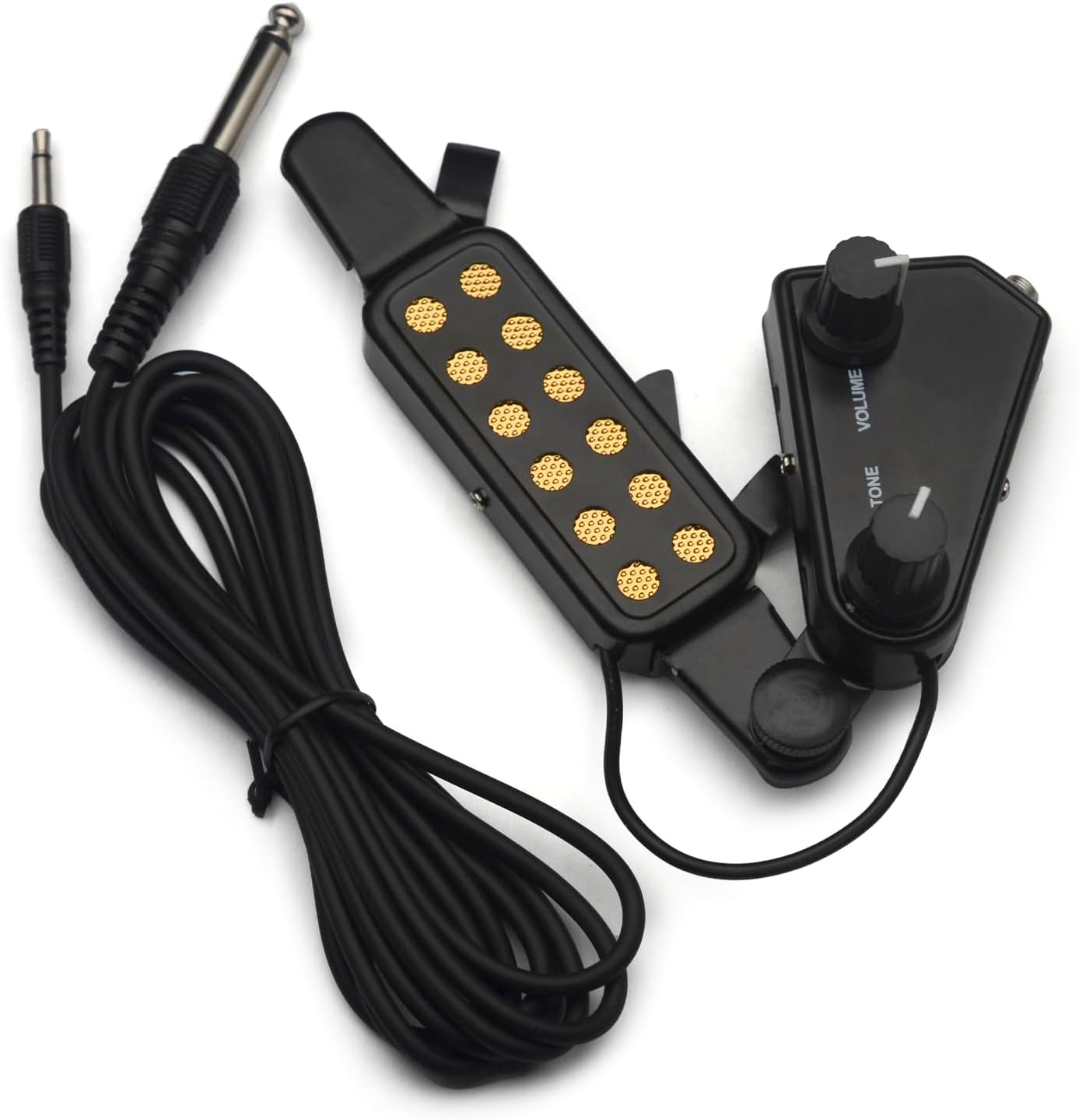 Acoustic Guitar 12 Soundhole Pickup Magnetic Transducer with Volume and Tone Control