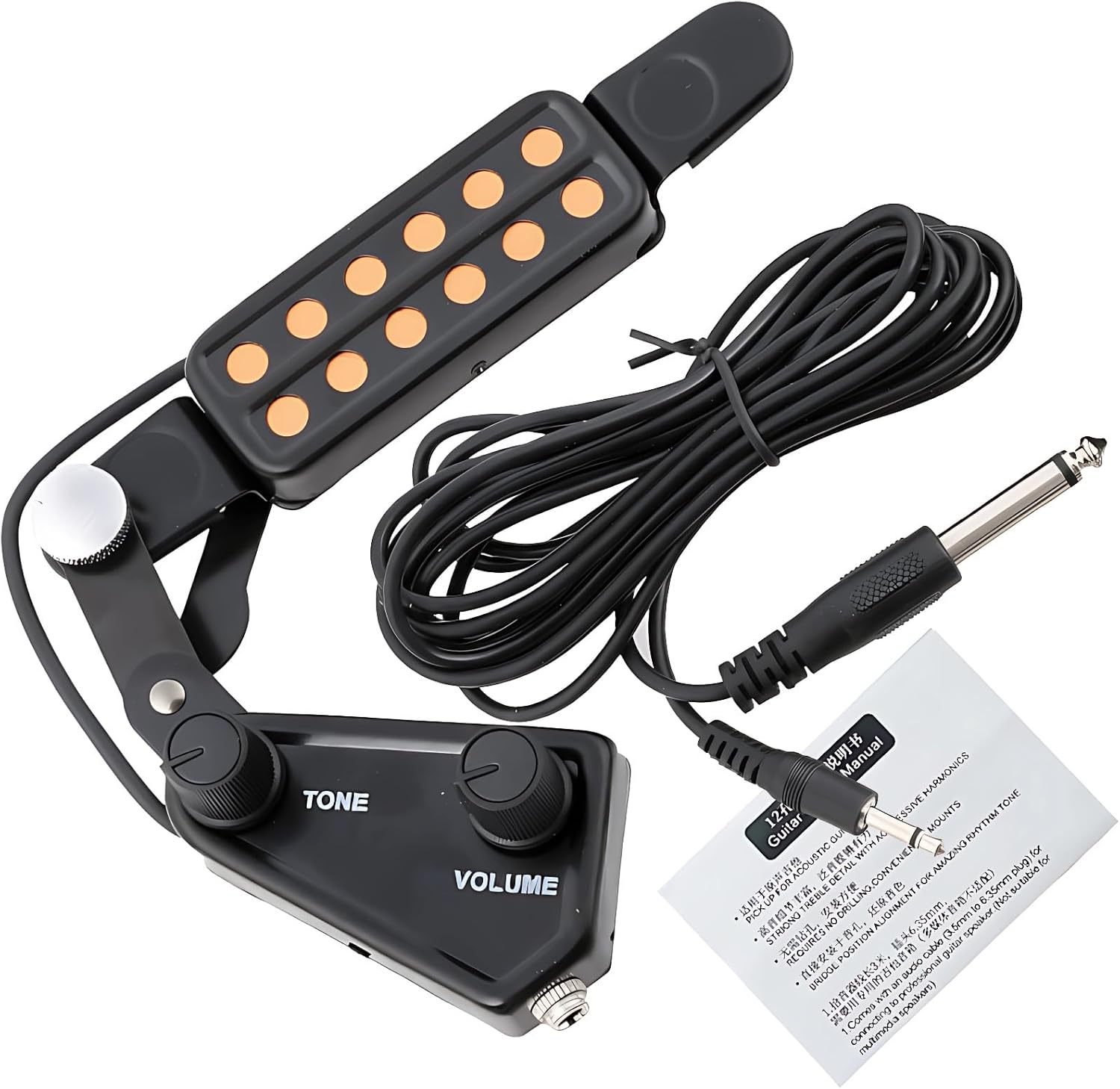 Acoustic Guitar Soundhole Pickup with Tone and Volume Control