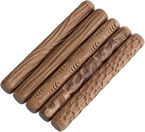 5PCS Clay Modeling Pattern Rollers Kit