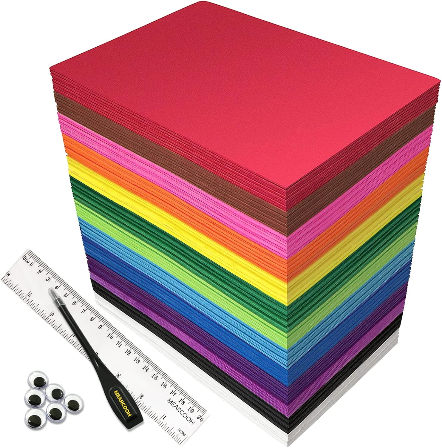 104 Pack Foam Sheets Craft 8.5 x 5.5 x 0.07 inch Eva Color Foam Paper Set