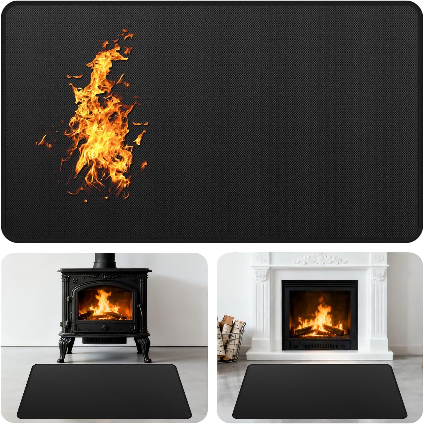 Fireplace Mat Fireproof 48 x 30 Inch for Indoor and Outdoor Use