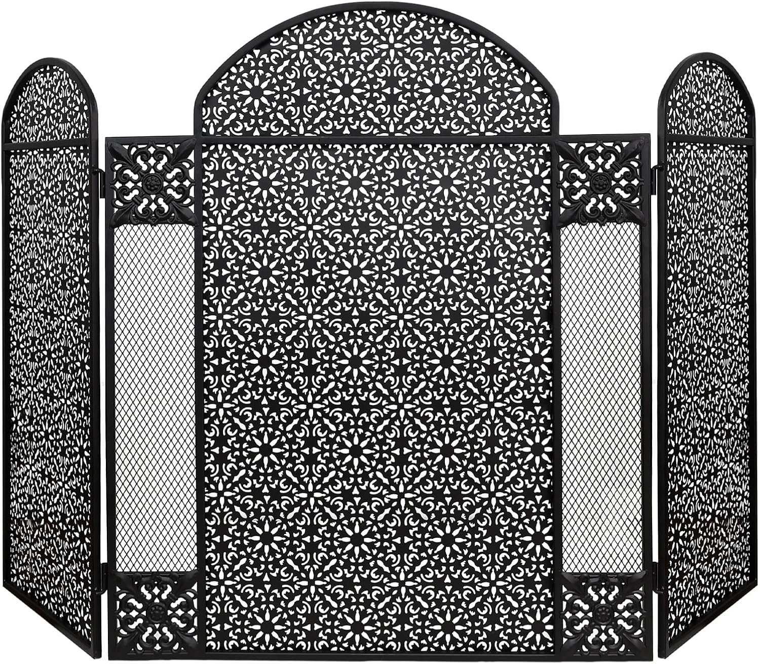 Hogardeck Fireplace Screen 3 Panel Wrought Iron